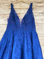 BLUE/FLORAL A LINE GOWN