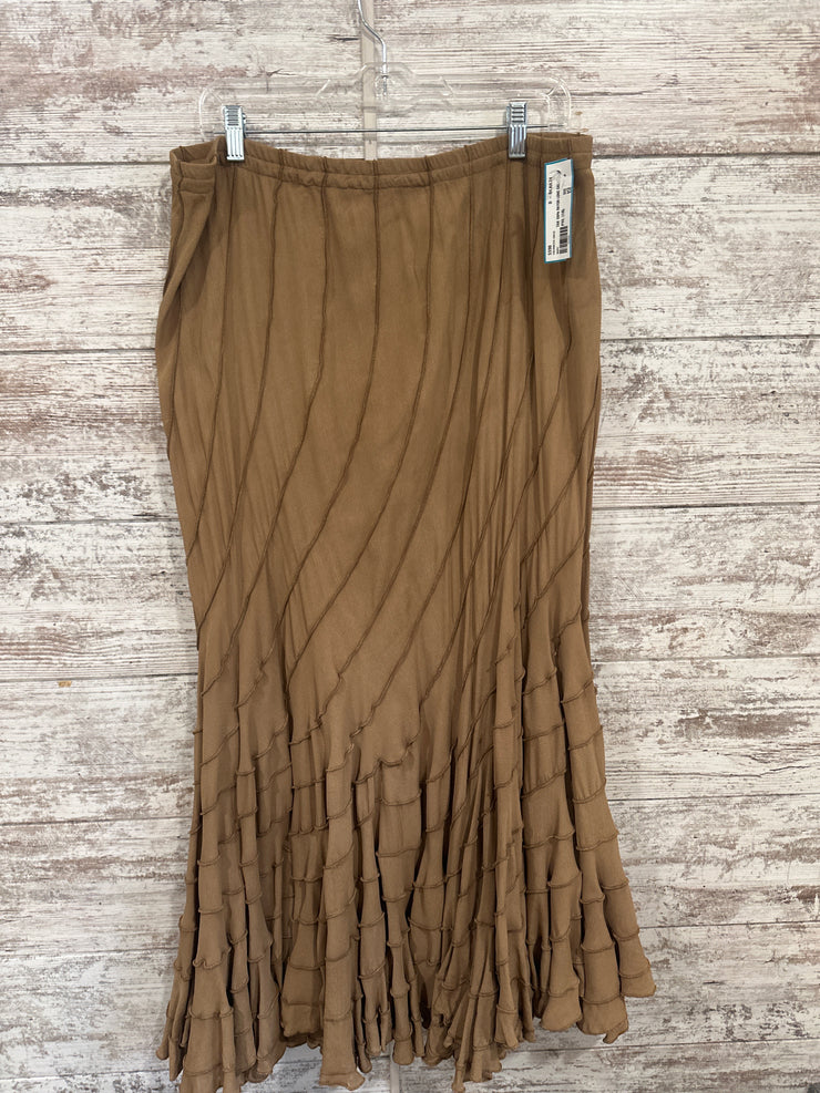 TAN 100% RAYON LONG SKIRT