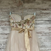 IVORY/FLORAL TOP A LINE GOWN