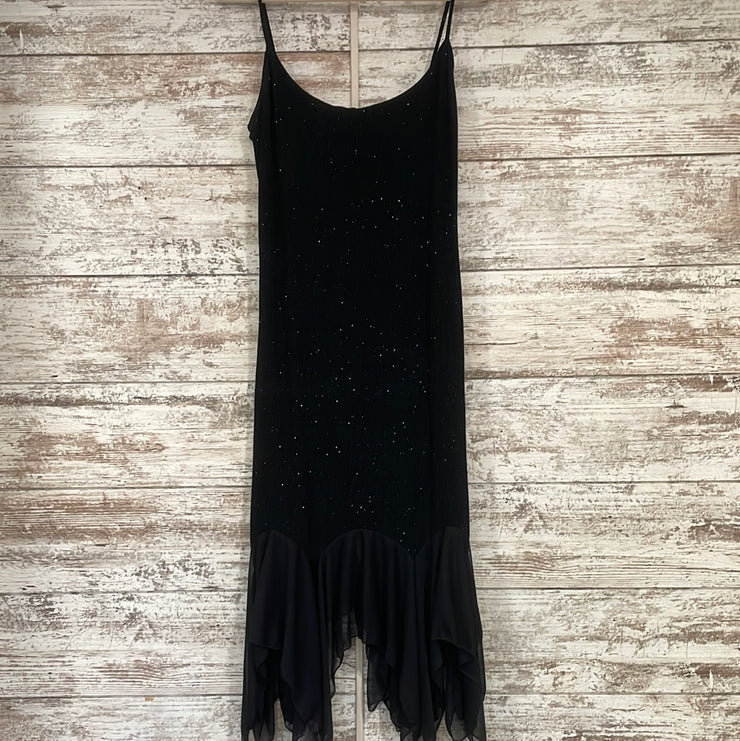 BLACK SPARKLY MIDI DRESS