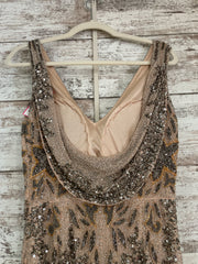 TAN/BROWN BEADED LONG DRESS