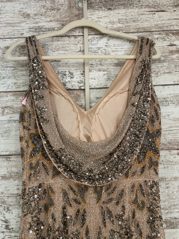 TAN/BROWN BEADED LONG DRESS