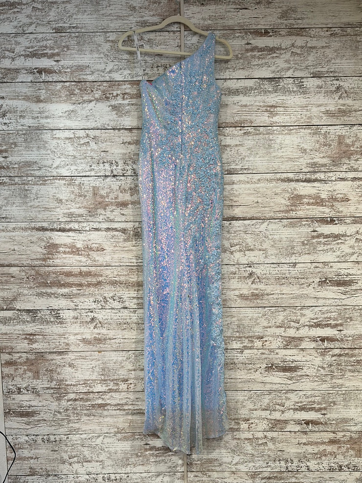 BLUE SPARKLY LONG EVENING GOWN