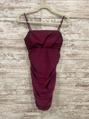 BURGUNDY SPARKLY SHORT DRESS