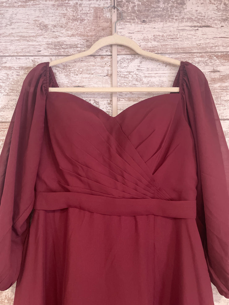 BUGUNDY LONG EVENING GOWN -NEW