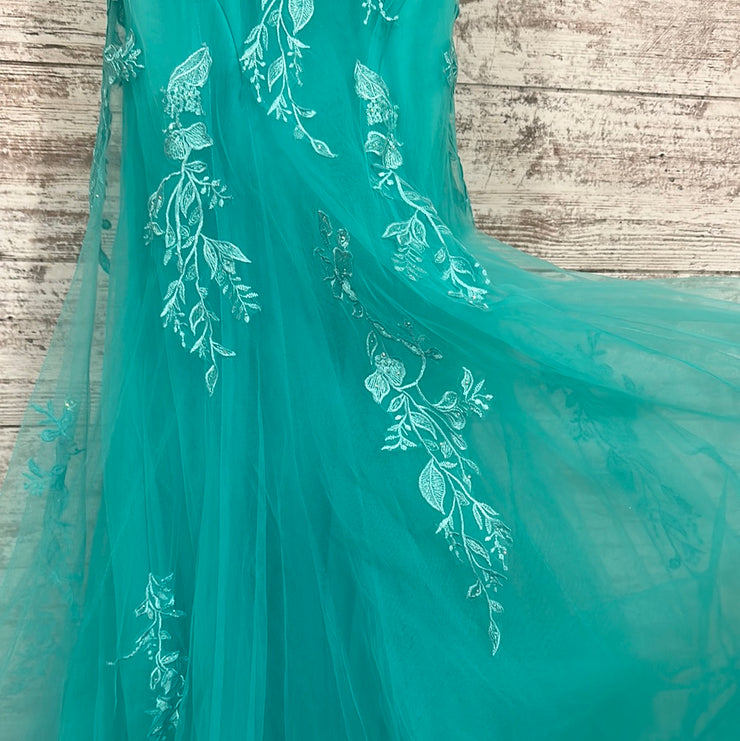 GREEN/FLORAL MERMAID GOWN