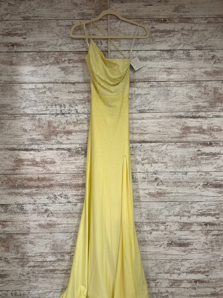 YELLOW SPARKLY LONG DRESS-NEW