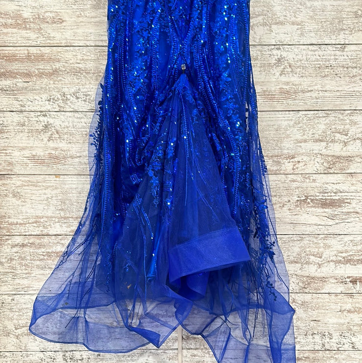 ROYAL BLUE SPARKLY LONG DRESS