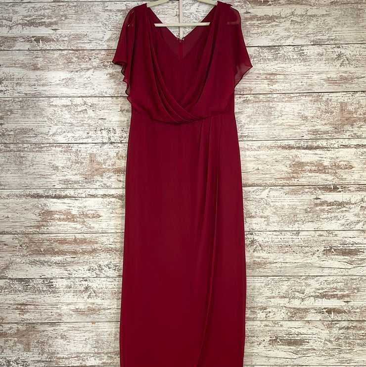 BURGUNDY LONG EVENING GOWN