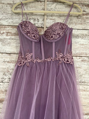 PURPLE SPARKLY A LINE GOWN-NEW
