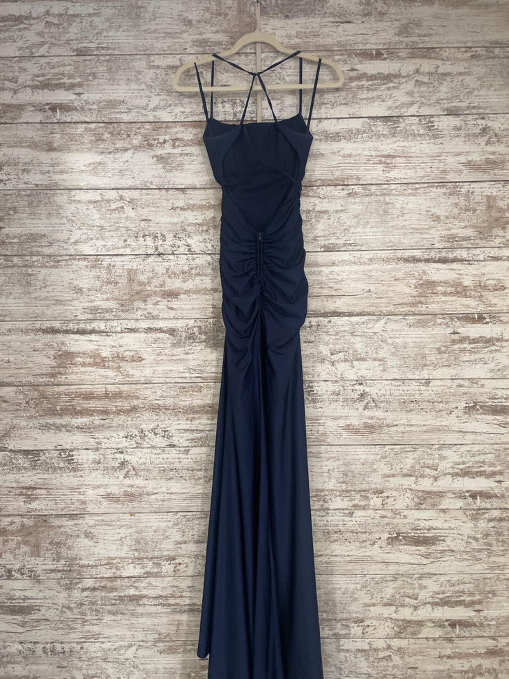 NAVY LONG EVENING GOWN