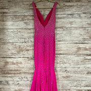 PINK/SILVER LONG EVENING GOWN