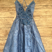 BLUE A LINE GOWN