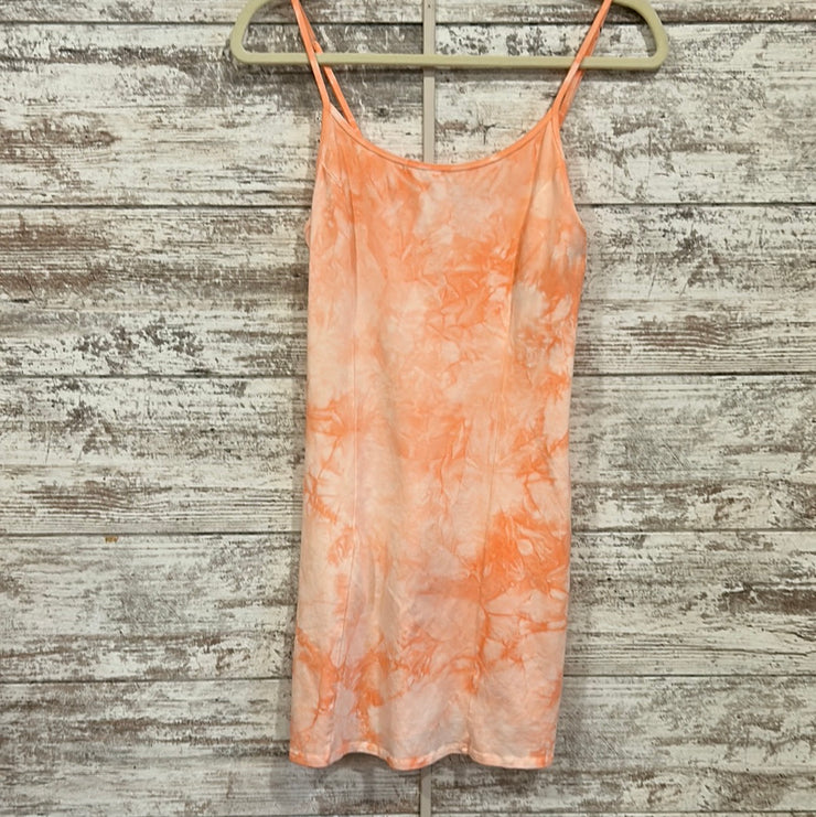 PEACH/WHITE TYE DYE DRESS