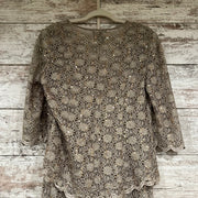 GOLD 2 PC. LACE LONG EVENING