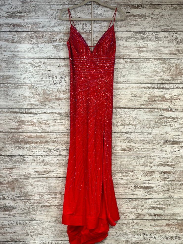 RED SPARKLY LONG DRESS