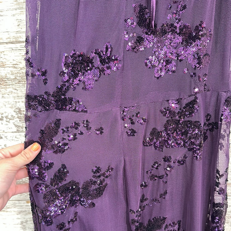 PURPLE SPARKLY LONG DRESS