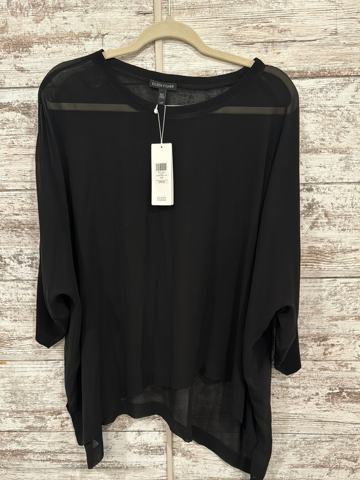 BLACK 100% SILK SHEER-NEW $218