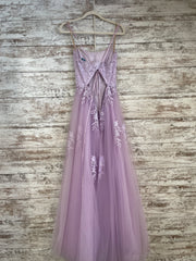 LAVENDER/FLORAL A LINE GOWN