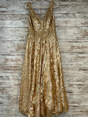 GOLD SPARKLY A LINE GOWN