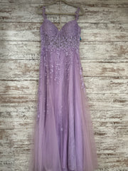 LAVENDER/FLORAL A LINE GOWN