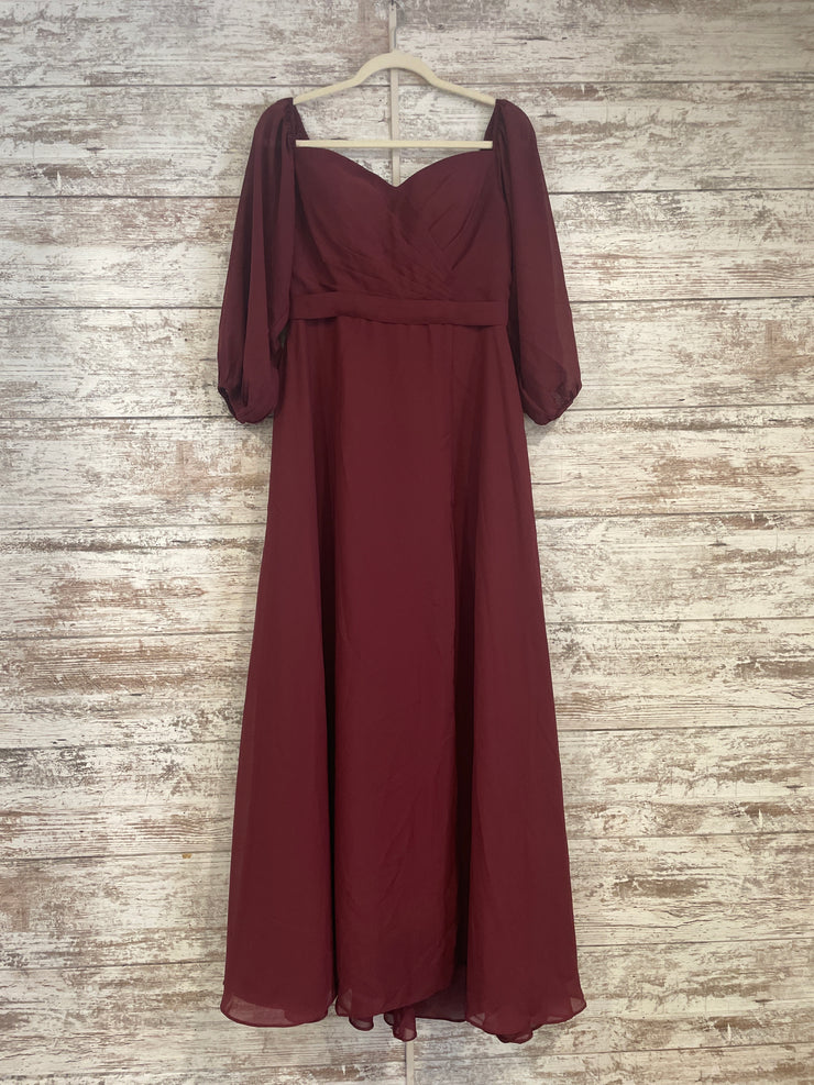 BUGUNDY LONG EVENING GOWN -NEW