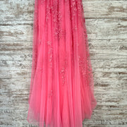 PINK FLORAL A LINE GOWN