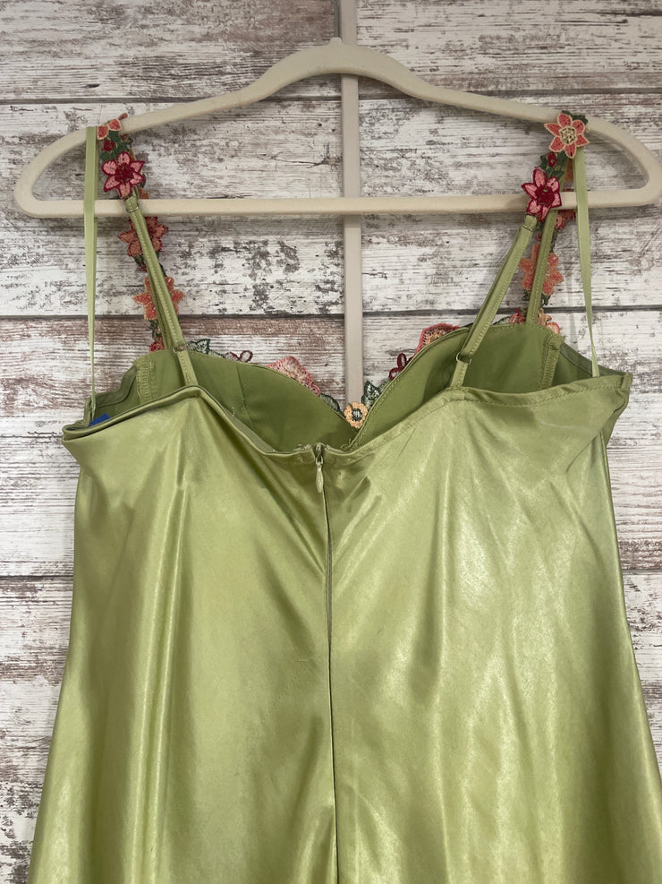 GREEN/FLORAL TOP LONG DRESS