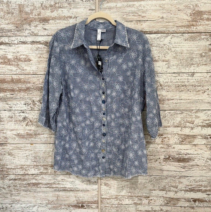 BLUE/FLORAL TOP (NEW)