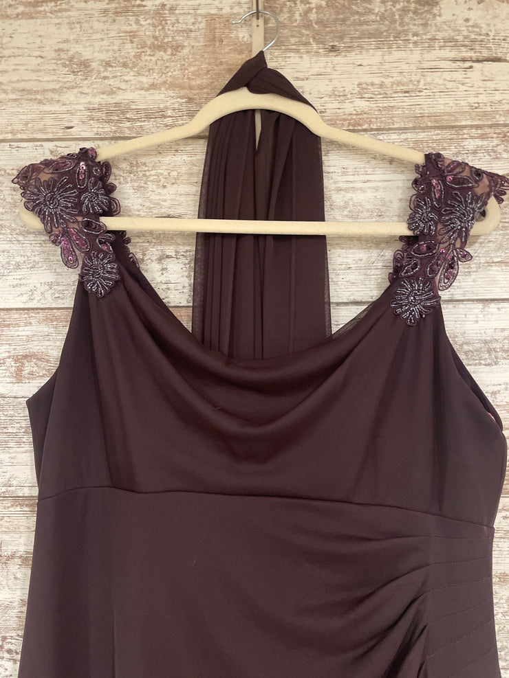 PURPLE LONG EVENING GOWN