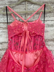 PINK/FLORAL A LINE GOWN (NEW)