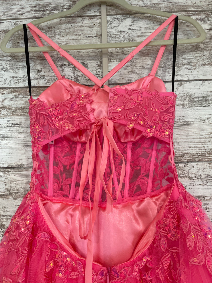 PINK/FLORAL A LINE GOWN (NEW)