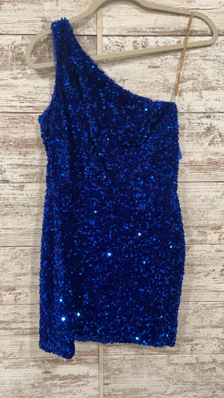 ROYAL BLUE SPARKLY SHORT DRESS