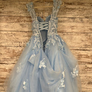 BLUE/FLORAL PRINCESS GOWN-NEW