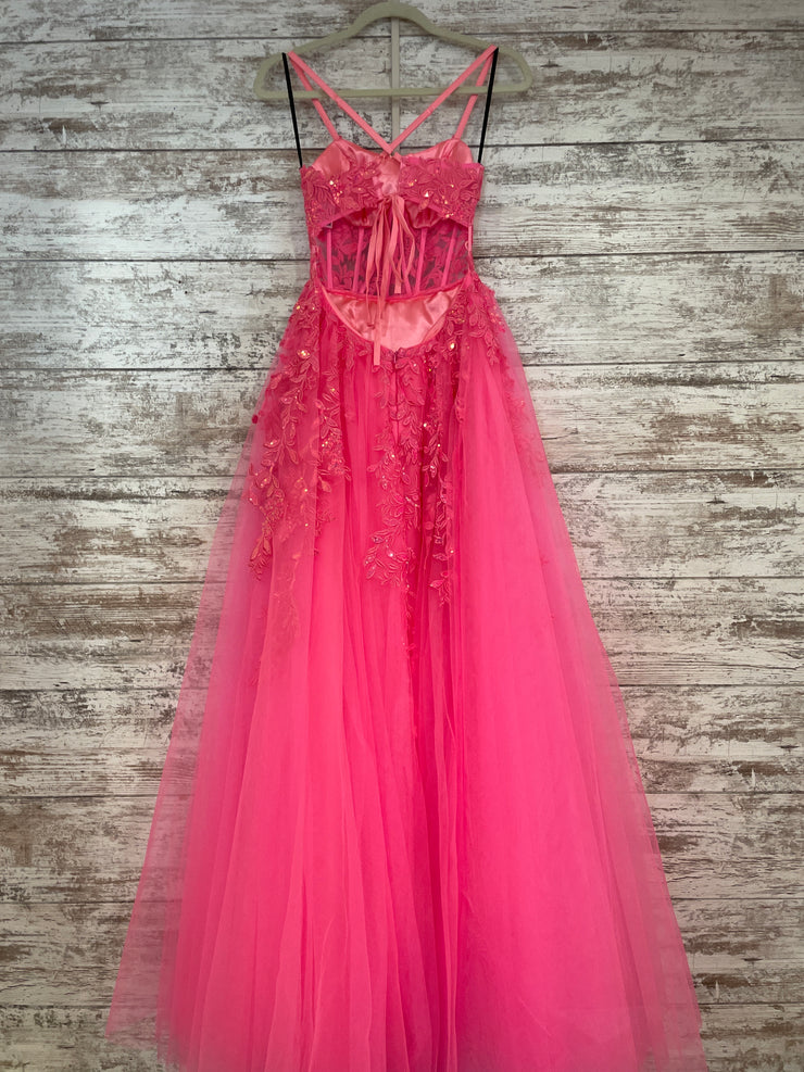 PINK/FLORAL A LINE GOWN (NEW)