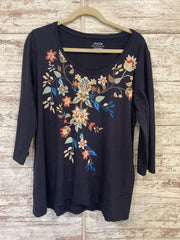 NAVY/FLORAL TOP $89
