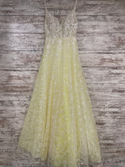 YELLOW/FLORAL SPARKLY A LINE