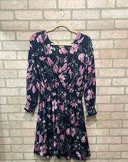 NAVY/PINK FLORAL SHORT DRES$59