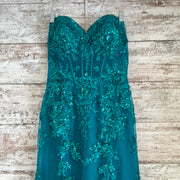 TEAL SPARKLY MERMAID GOWN