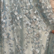 BLUE/FLORAL A LINE GOWN