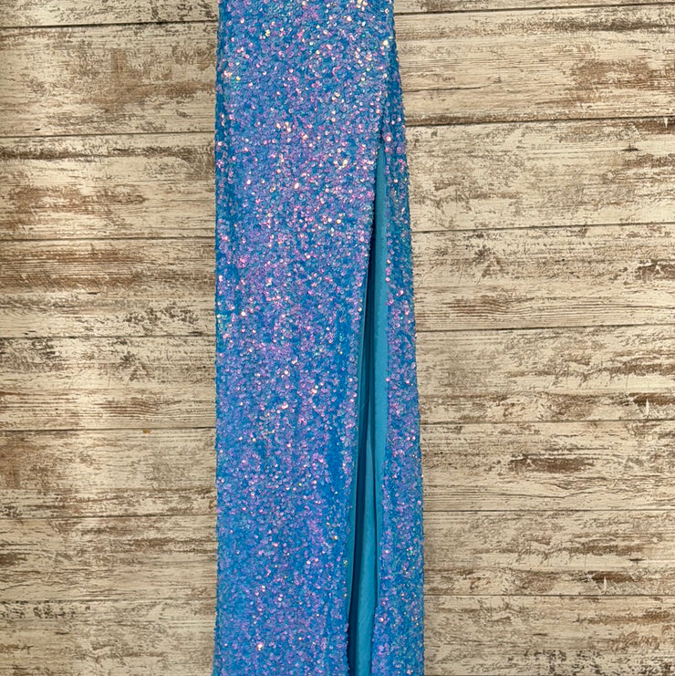 BLUE FULL SEQUIN LONG DRESS