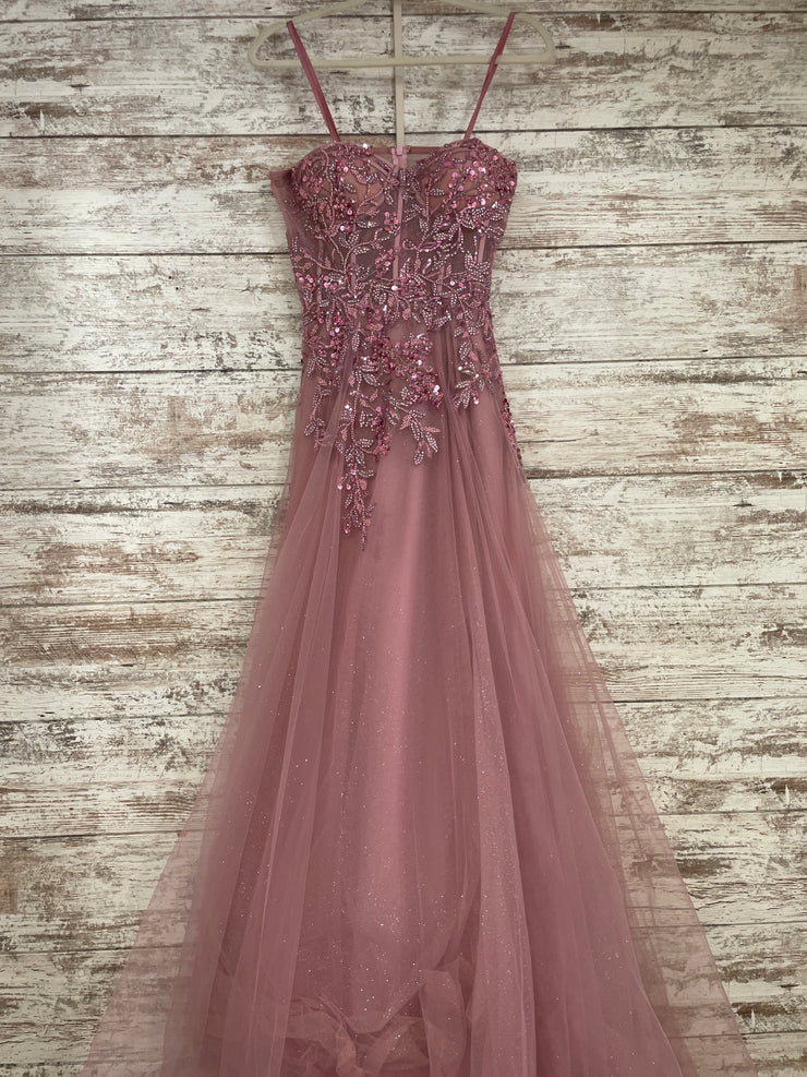 LAVENDER SPARKLY A LINE GOWN