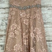 PINK LACE A LINE GOWN