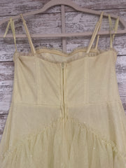 YELLOW SPARKLY TIERED A LINE
