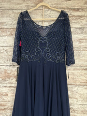 NAVY SPARKLY LONG DRESS (NEW)