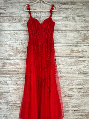 RED/FLORAL A LINE GOWN $798