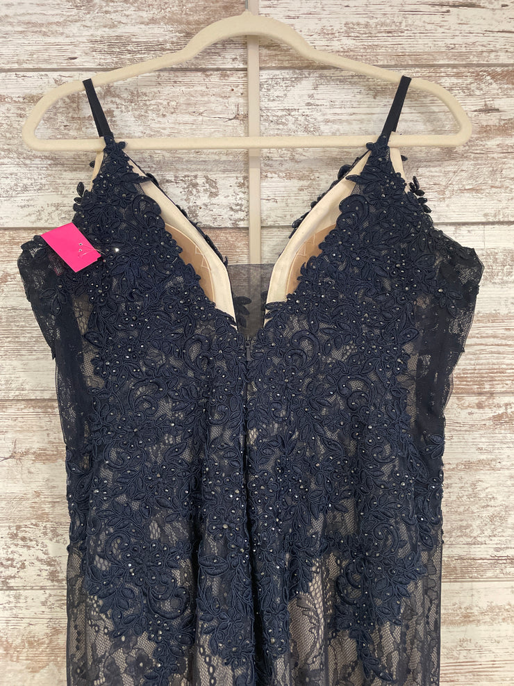 NAVY/NUDE LACE MERMAID GOWN