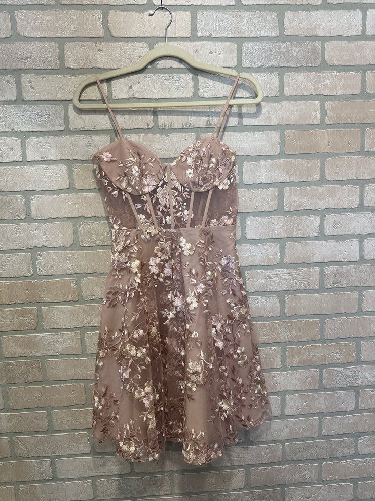 PINK/FLORAL SHORT DRESS $160