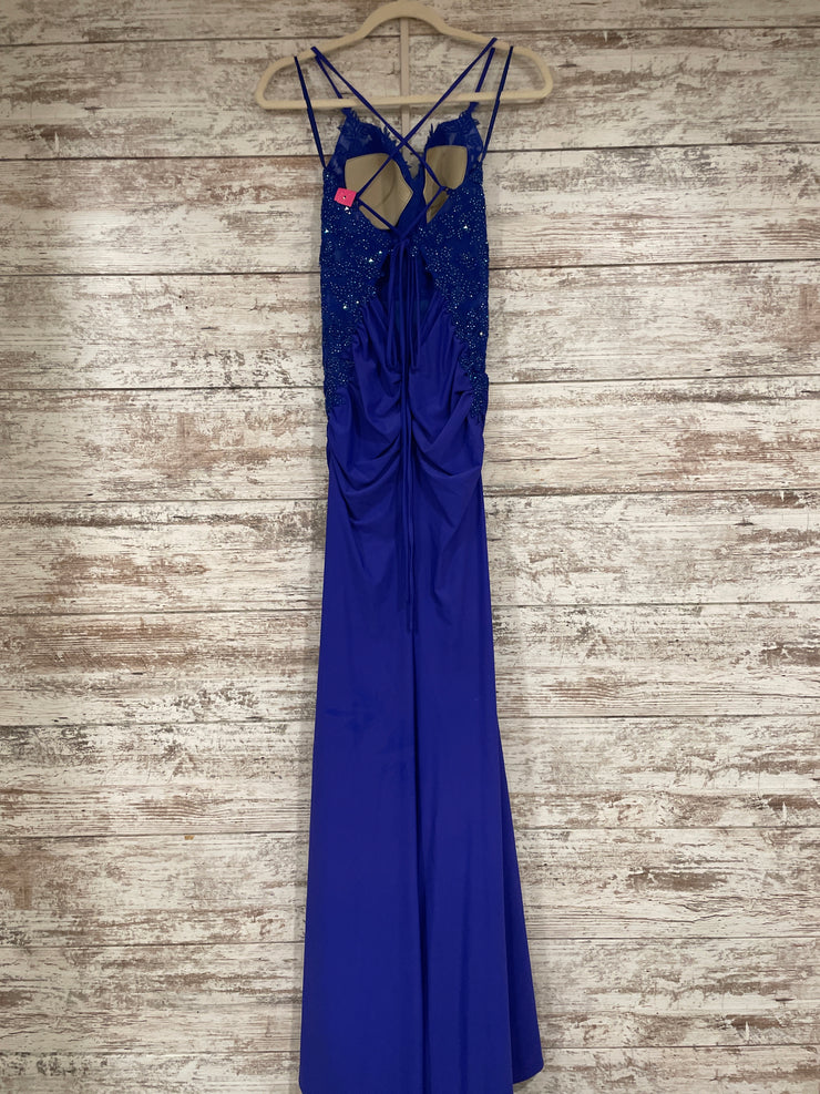ROYAL BLUE LONG EVENING GOWN