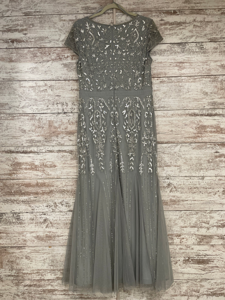 GRAY SPARKLY LONG DRESS